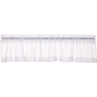 White Ruffled Sheer Valance Curtain Curtain 16x90 - The Fox Decor